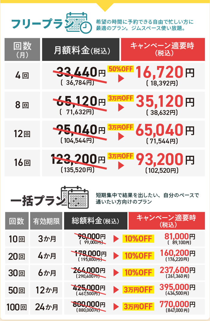 プラン紹介＆料金／ご提供プランを全体的に見直し、よりご利用しやすいコースで新登場！この機会にぜひ入会をご検討ください！